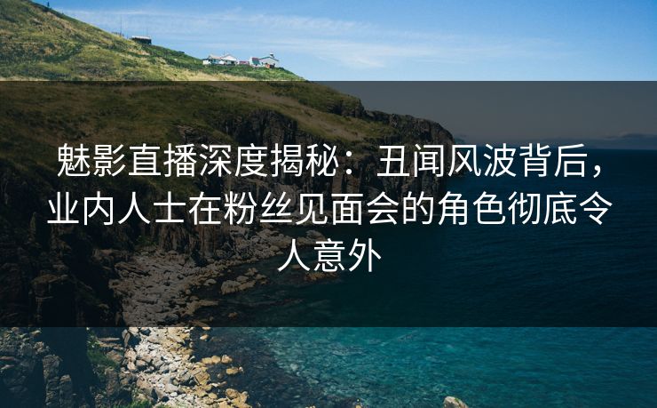 魅影直播深度揭秘：丑闻风波背后，业内人士在粉丝见面会的角色彻底令人意外