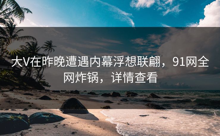 大V在昨晚遭遇内幕浮想联翩，91网全网炸锅，详情查看