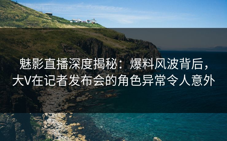 魅影直播深度揭秘：爆料风波背后，大V在记者发布会的角色异常令人意外