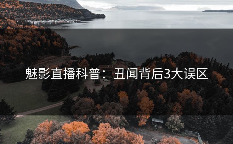 魅影直播科普:丑闻背后3大误区