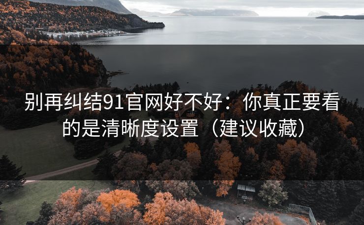 别再纠结91官网好不好：你真正要看的是清晰度设置（建议收藏）